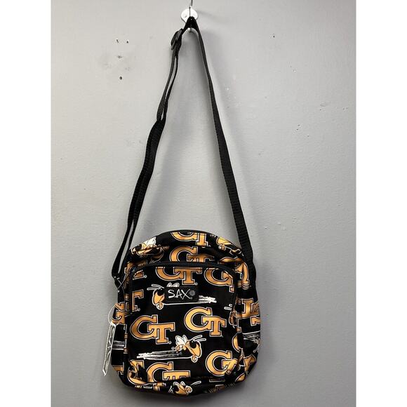 Georgia Tech‎ Cross Body Bag Women’s Sax Collegiate Collection Black Gold NEW - Picture 1 of 7